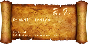 Riskó Indira névjegykártya